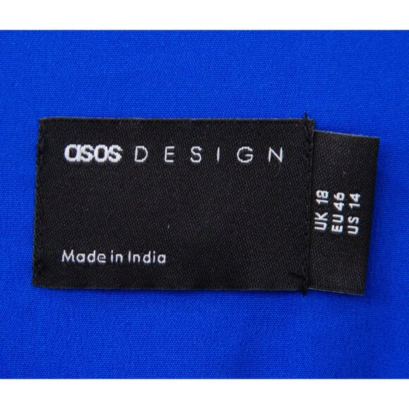 ASOS DESIGN Pleated Chiffon Maxi Cobalt Dress with Dotted Texture, size 14, NWT - Picture 5 of 9